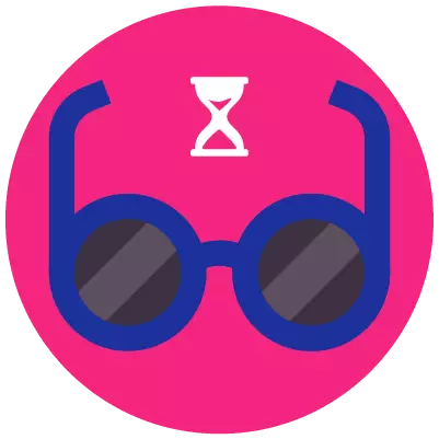 Icon of eyeglasses and an hour glass.